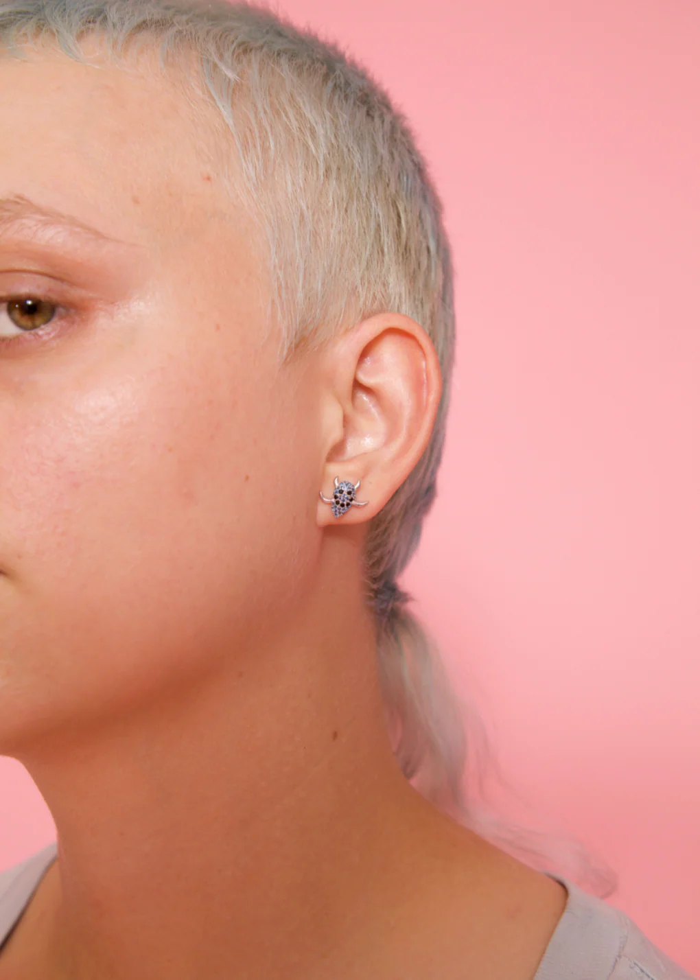 AQUAMARINE SPIKE MONSTER STUDS - Image 3