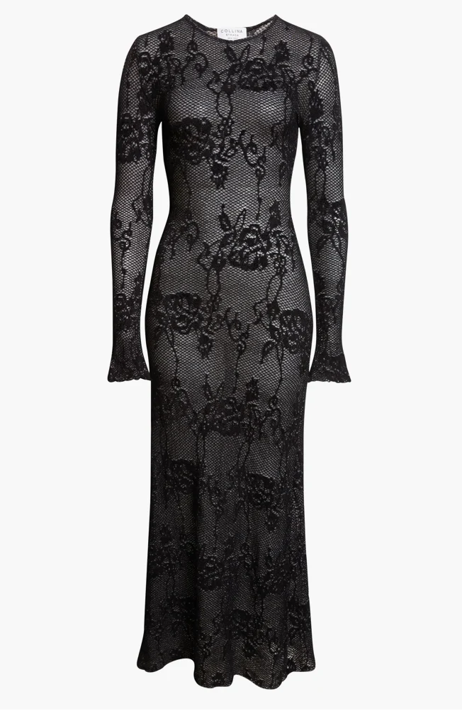 BLACK KNIT LACE YURI DRESS - Image 6