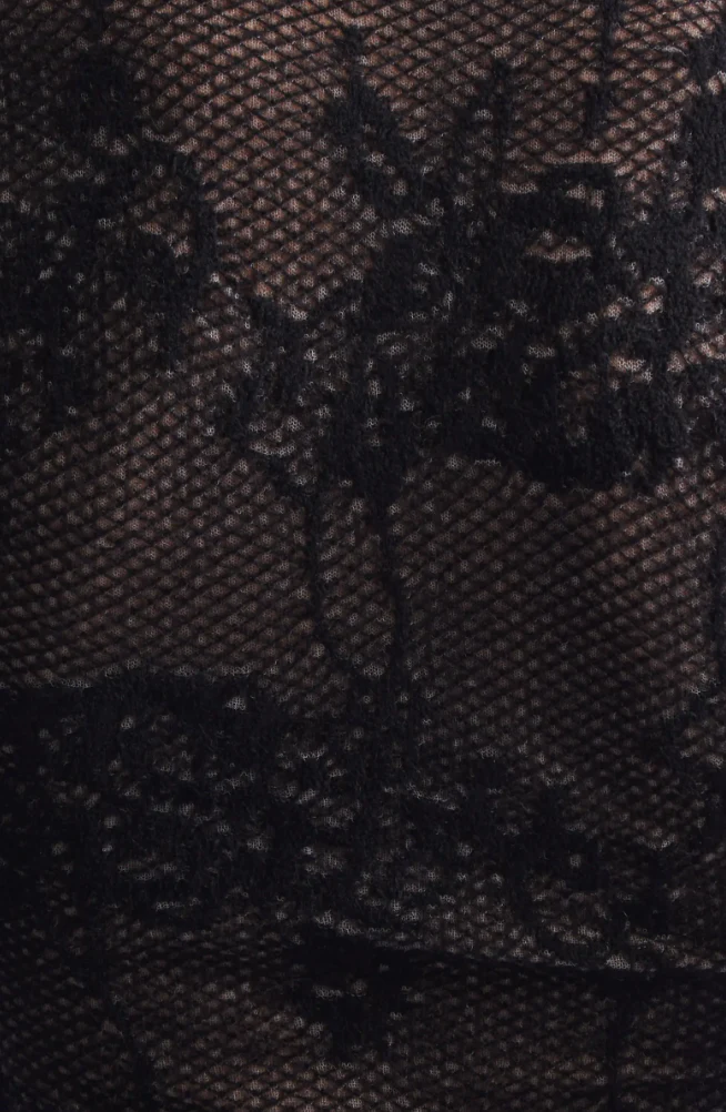 BLACK KNIT LACE YURI DRESS - Image 7
