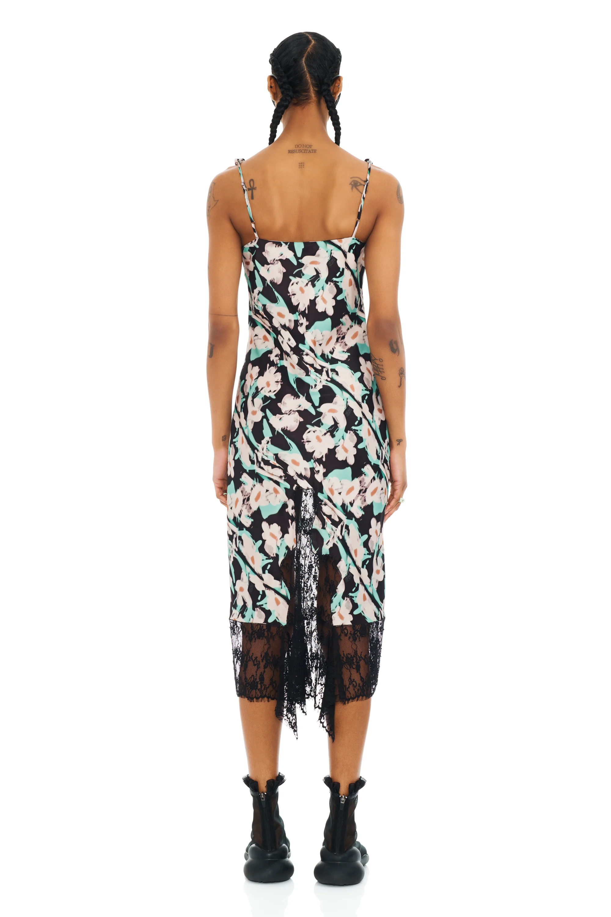 BLACK PAINTED DAISY CYPRESS DRESS - Image 5