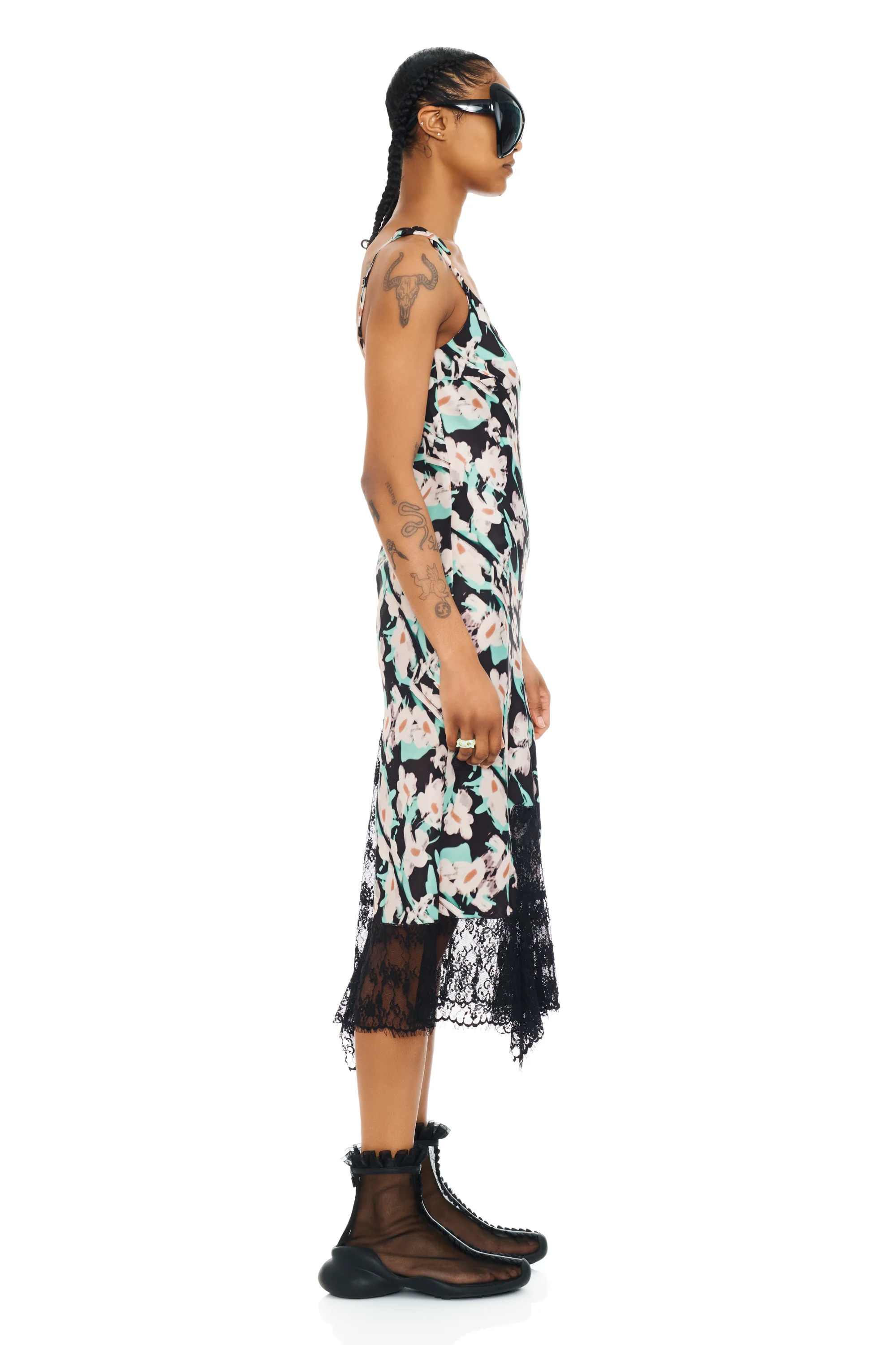 BLACK PAINTED DAISY CYPRESS DRESS - Image 6
