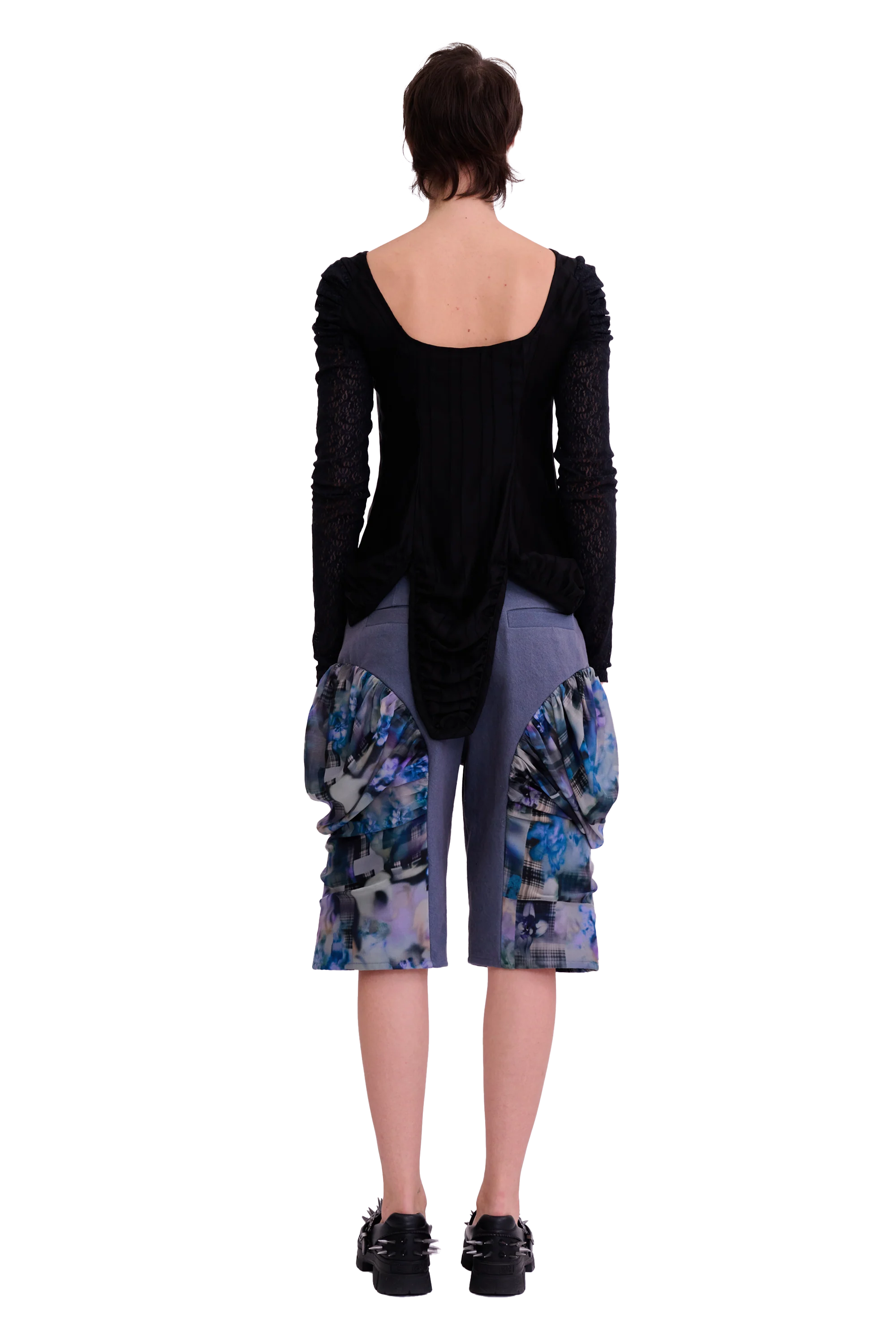 BLACK SATIN STRIPE MAGNOLIA TOP - Image 4