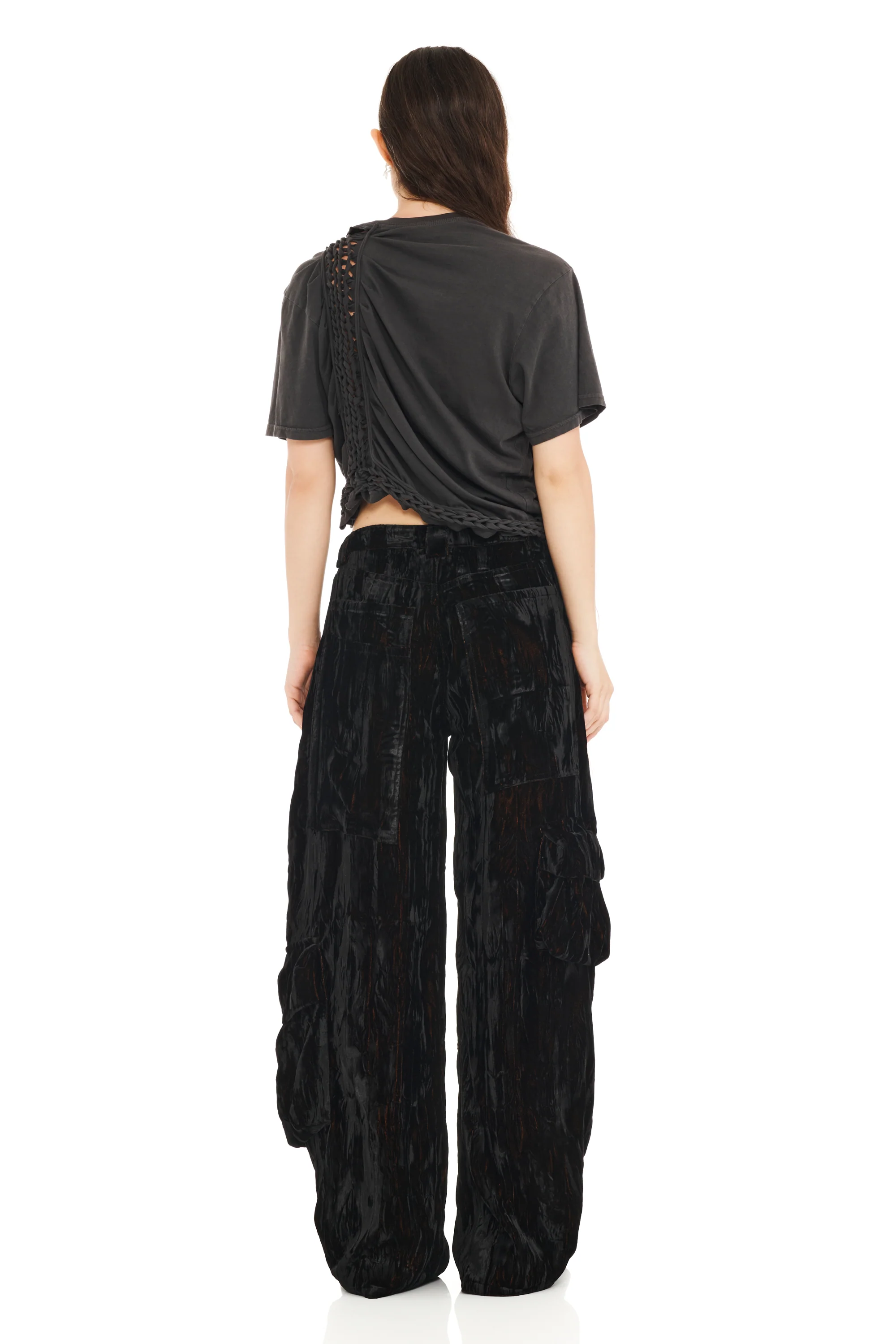 BLACK VELVET LAWN CARGO PANT - Image 10