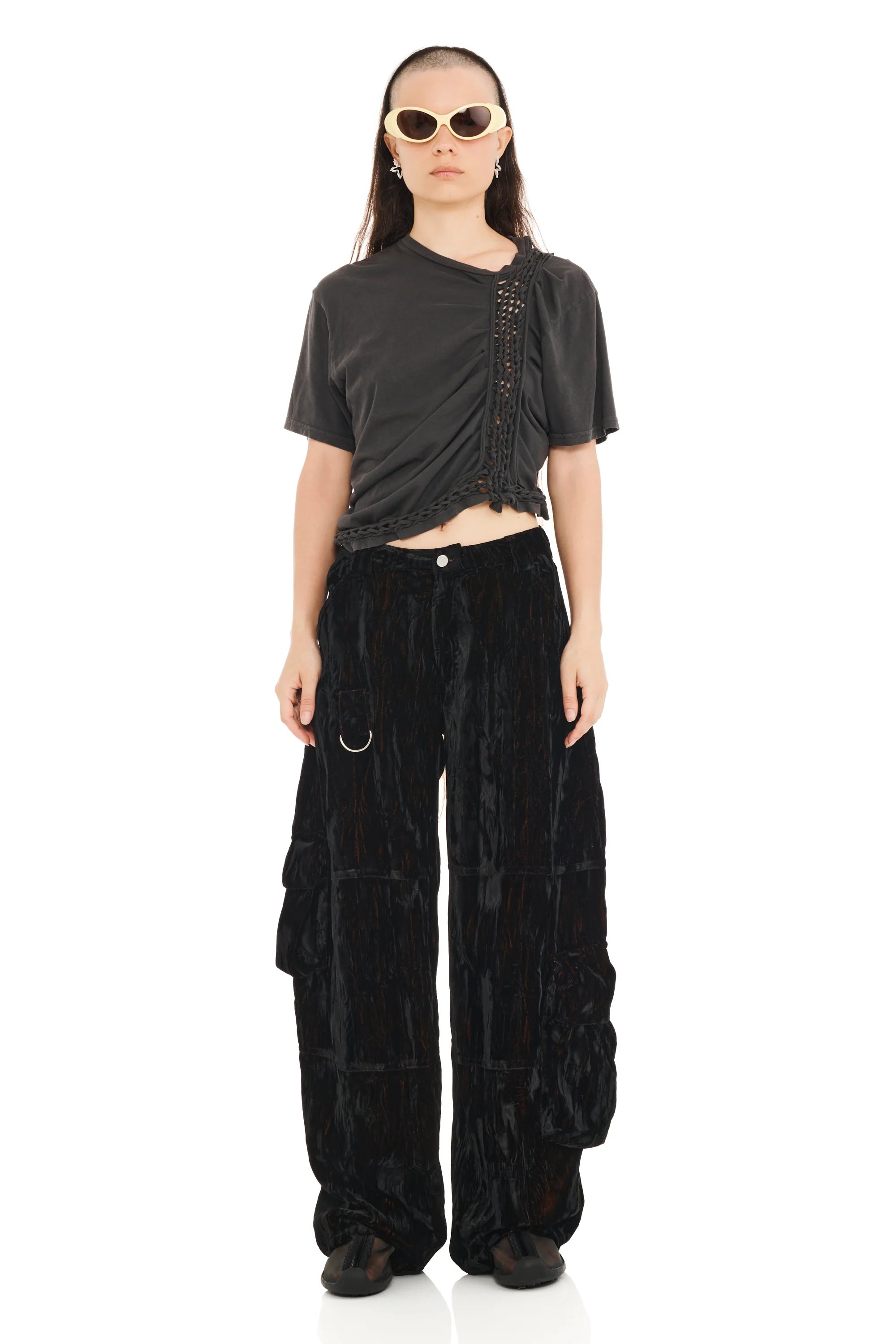 BLACK VELVET LAWN CARGO PANT - Image 7