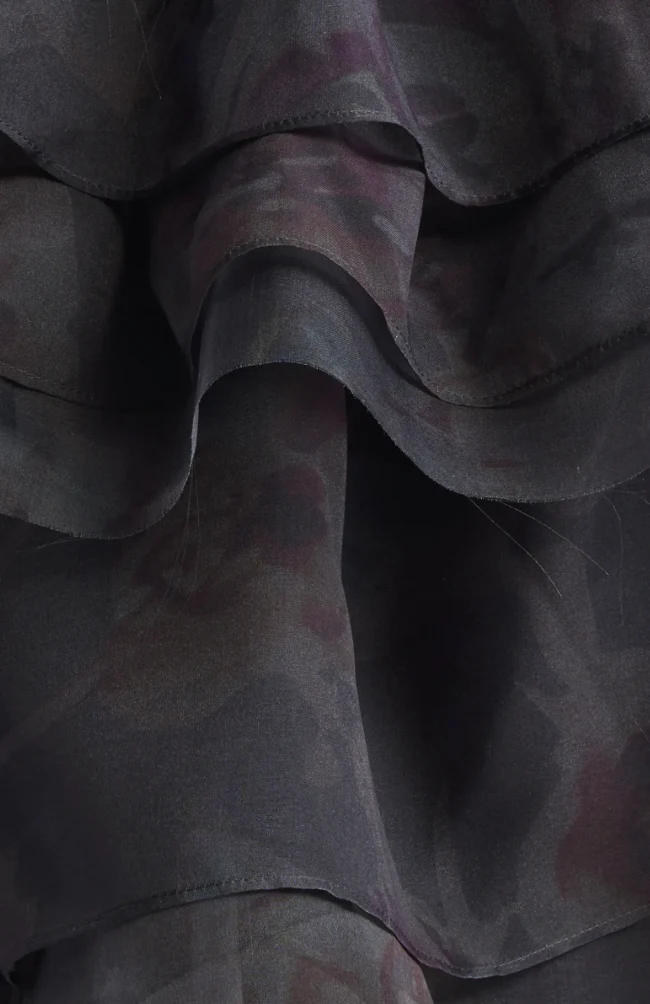 BLACK WATERCOLOR ROSES GERANIUM DRESS - Image 8