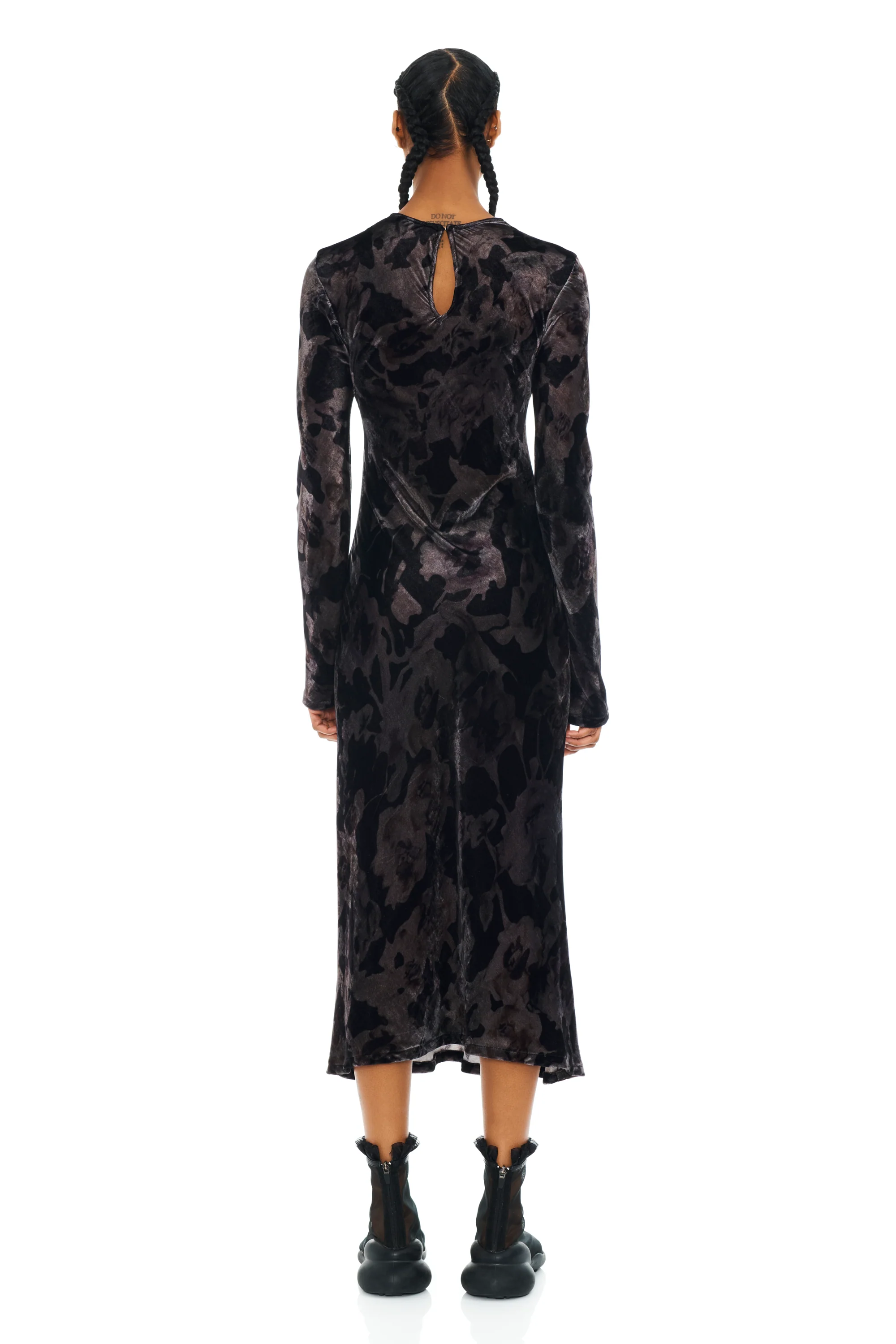 BLACK WATERCOLOR ROSES YURI DRESS - Image 6