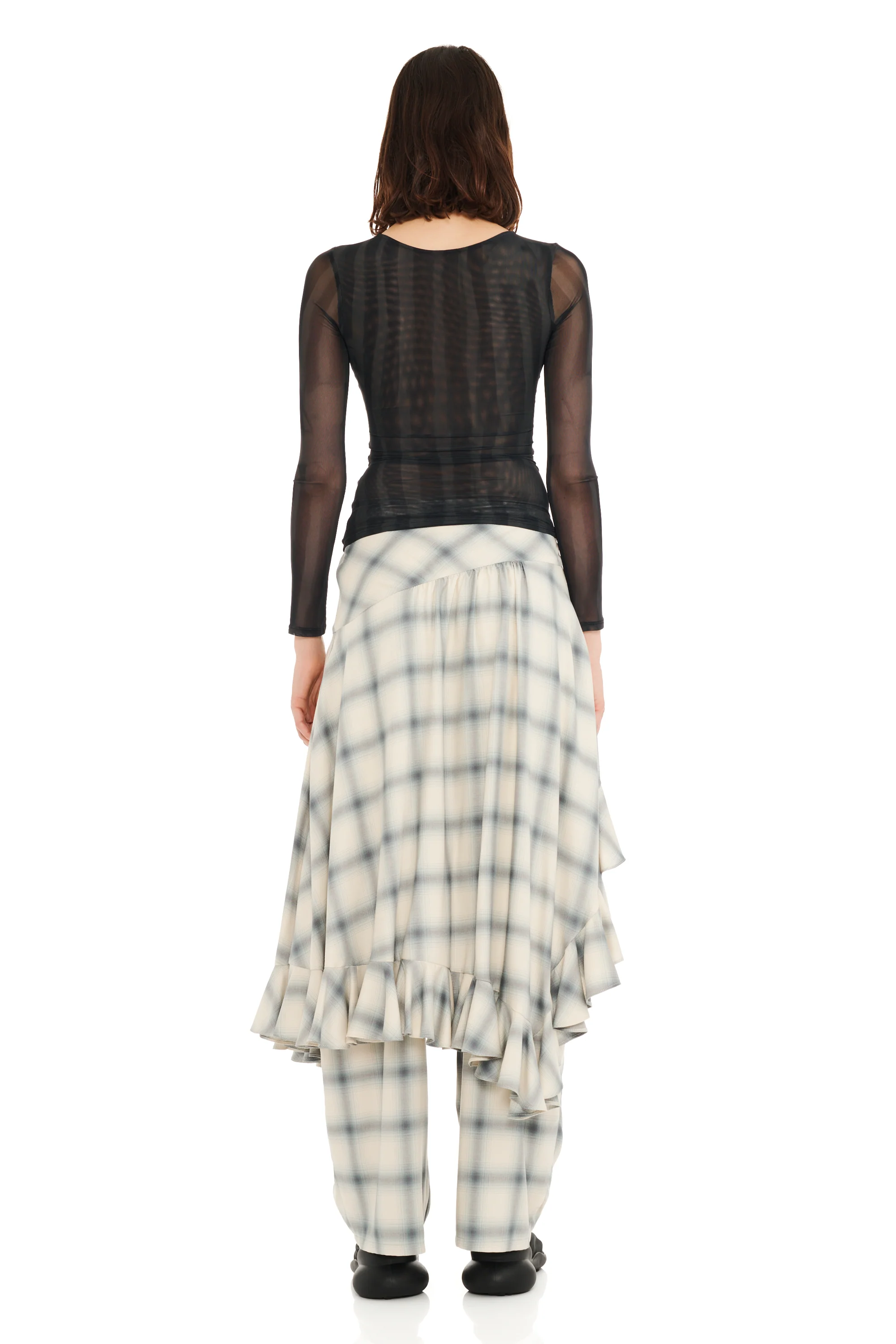 BLACK WAVY FLOWER STRIPE CARDIO CREW - Image 5