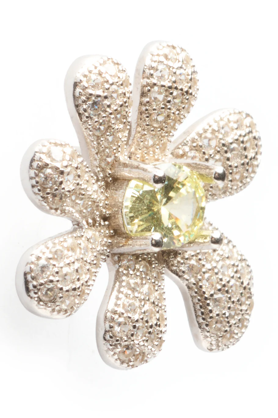 CANARY CRYSTAL PAVE SQUASHED BLOSSOM EARRING - Image 3