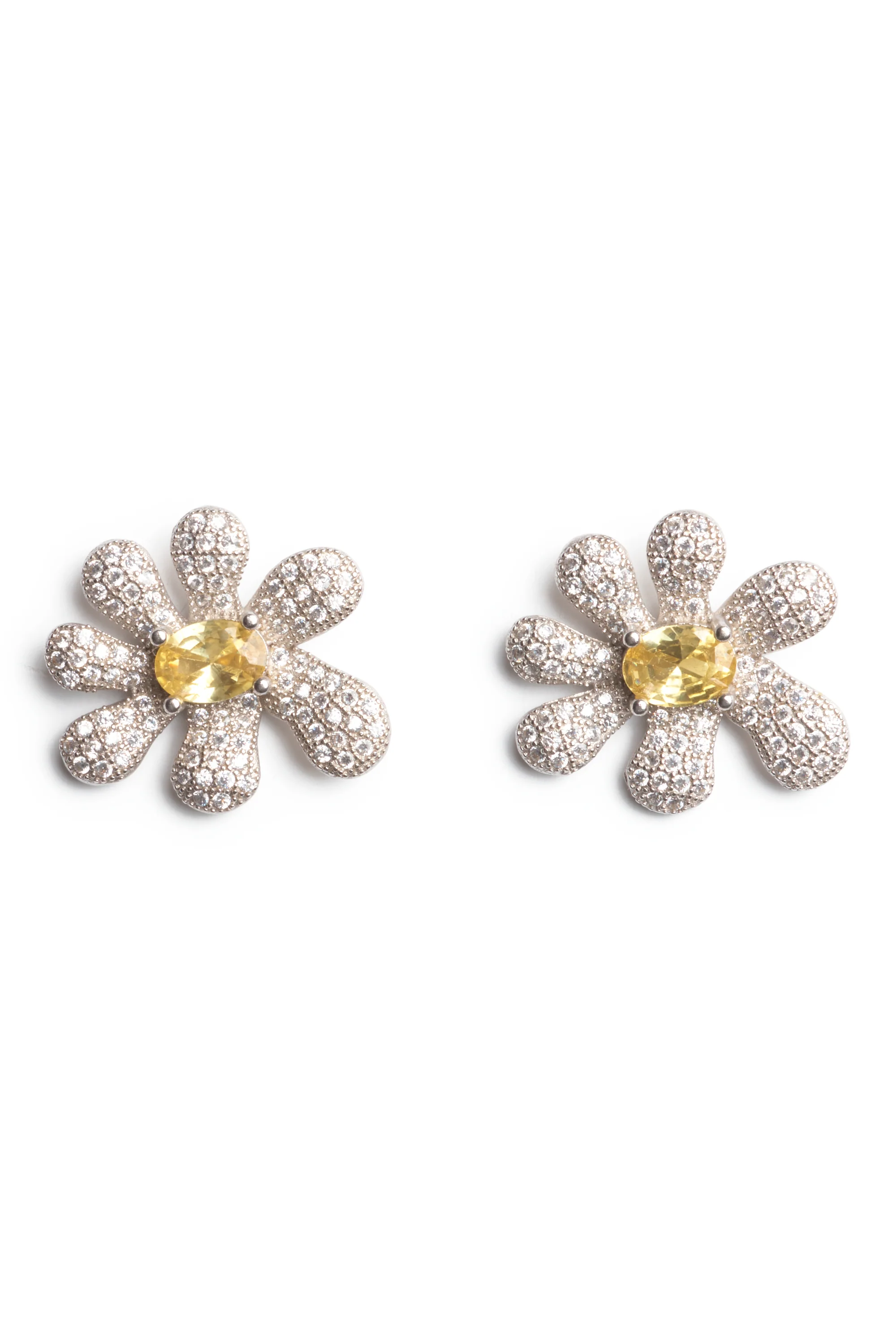CANARY CRYSTAL PAVE SQUASHED BLOSSOM EARRING - Image 4