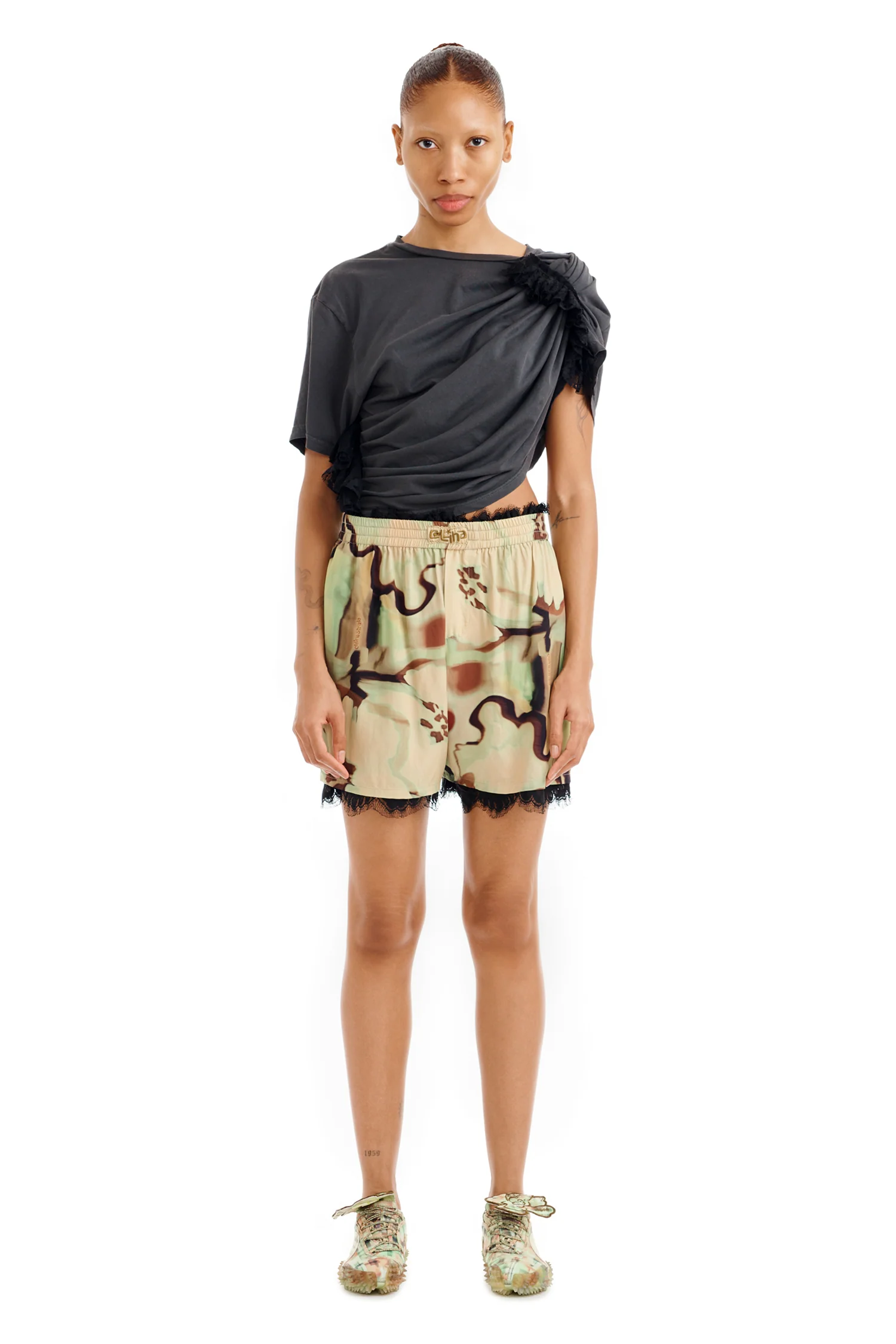 CHARCOAL LACE EVA TEE - Image 5