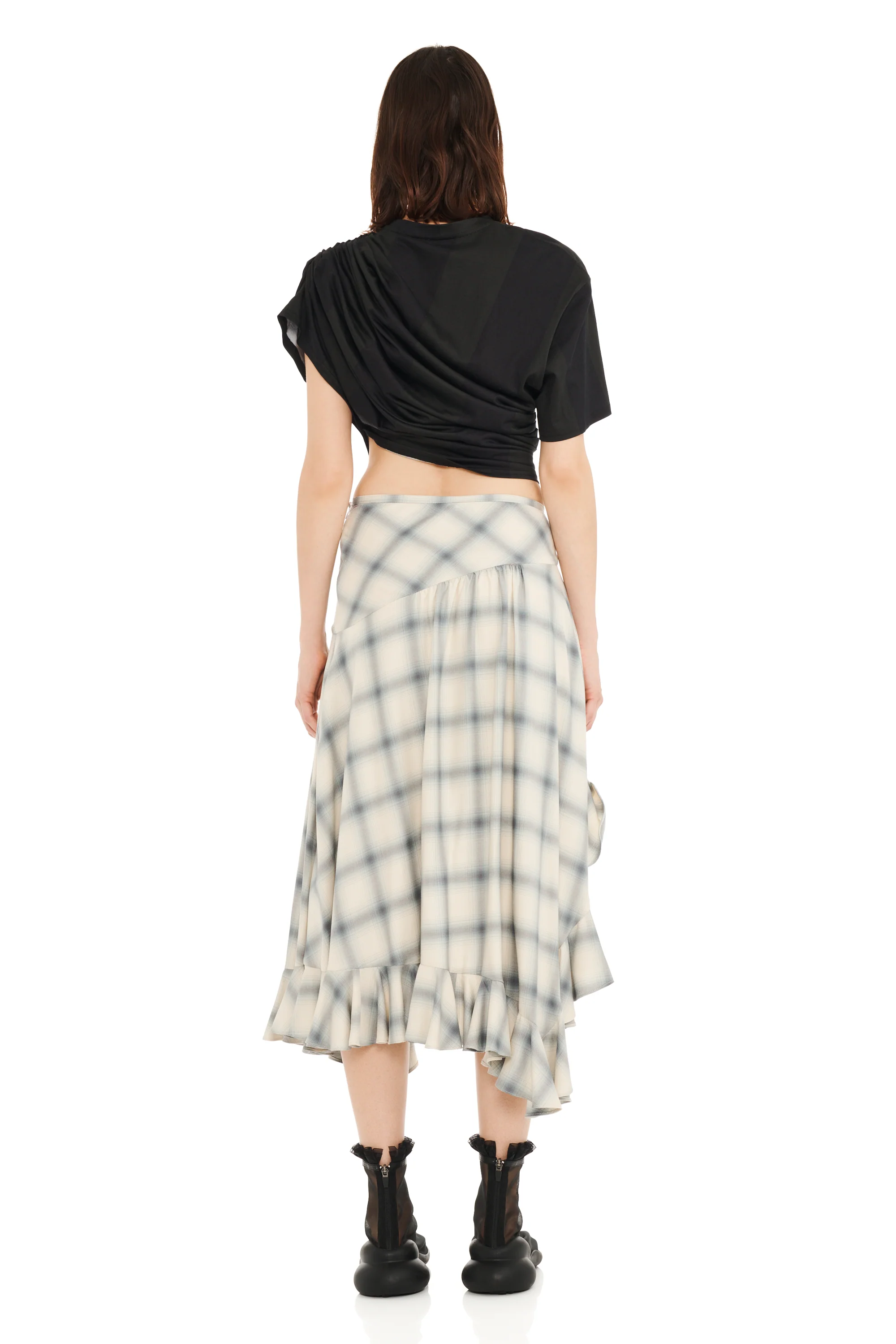 CLOUDY PLAID FLORIST SKIRT - Image 6