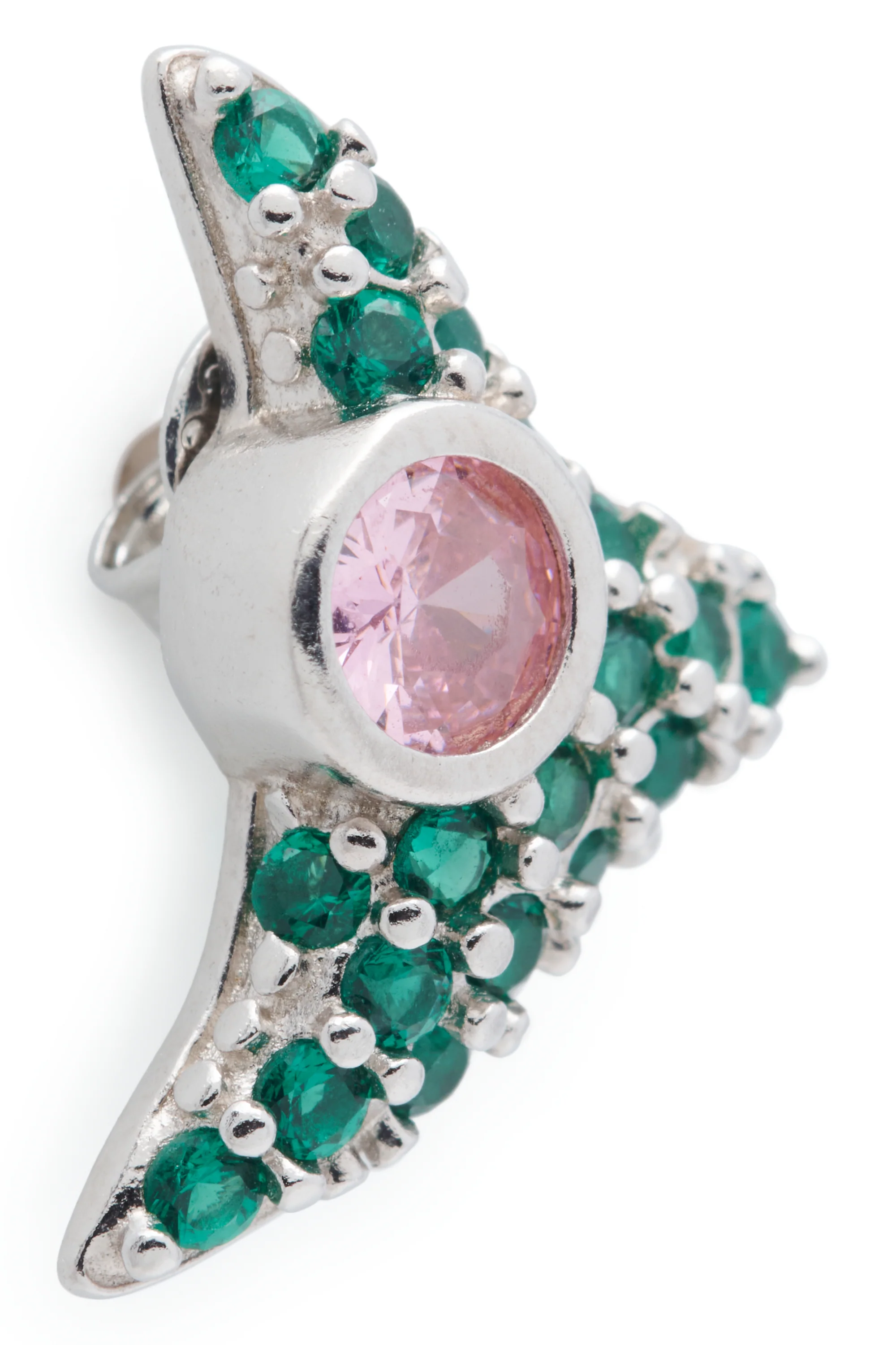 LIGHT PINK EMERALD TRIGON STUDS - Image 4
