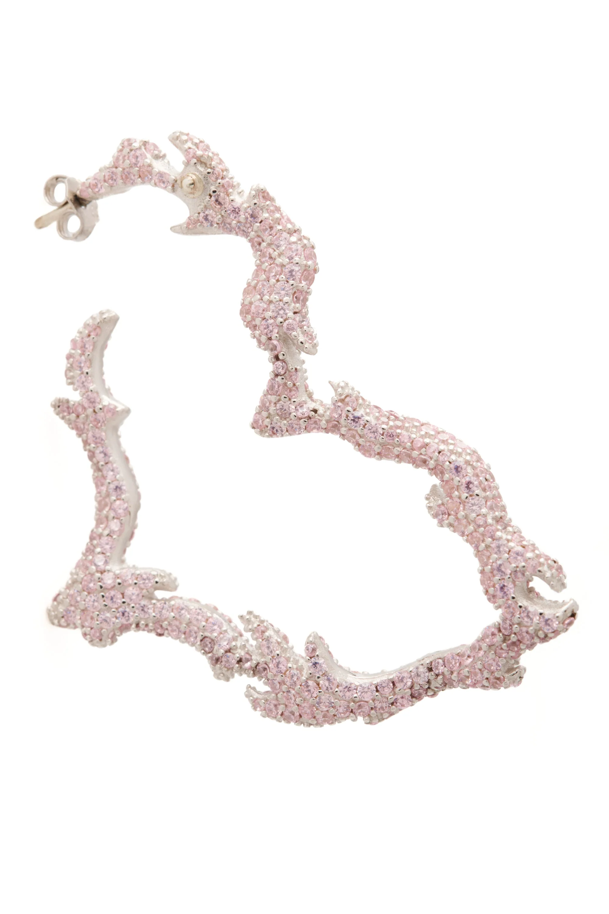 PINK FLAME HEART EARRINGS - Image 3