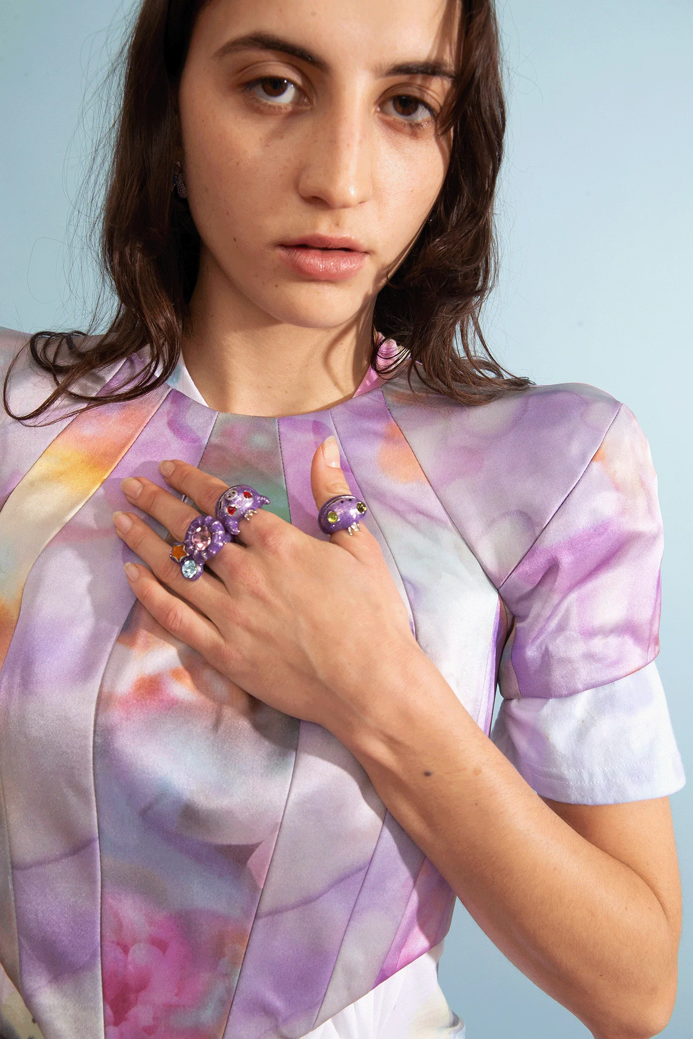 GLITTER LILAC CANDY GEM RING - Image 3