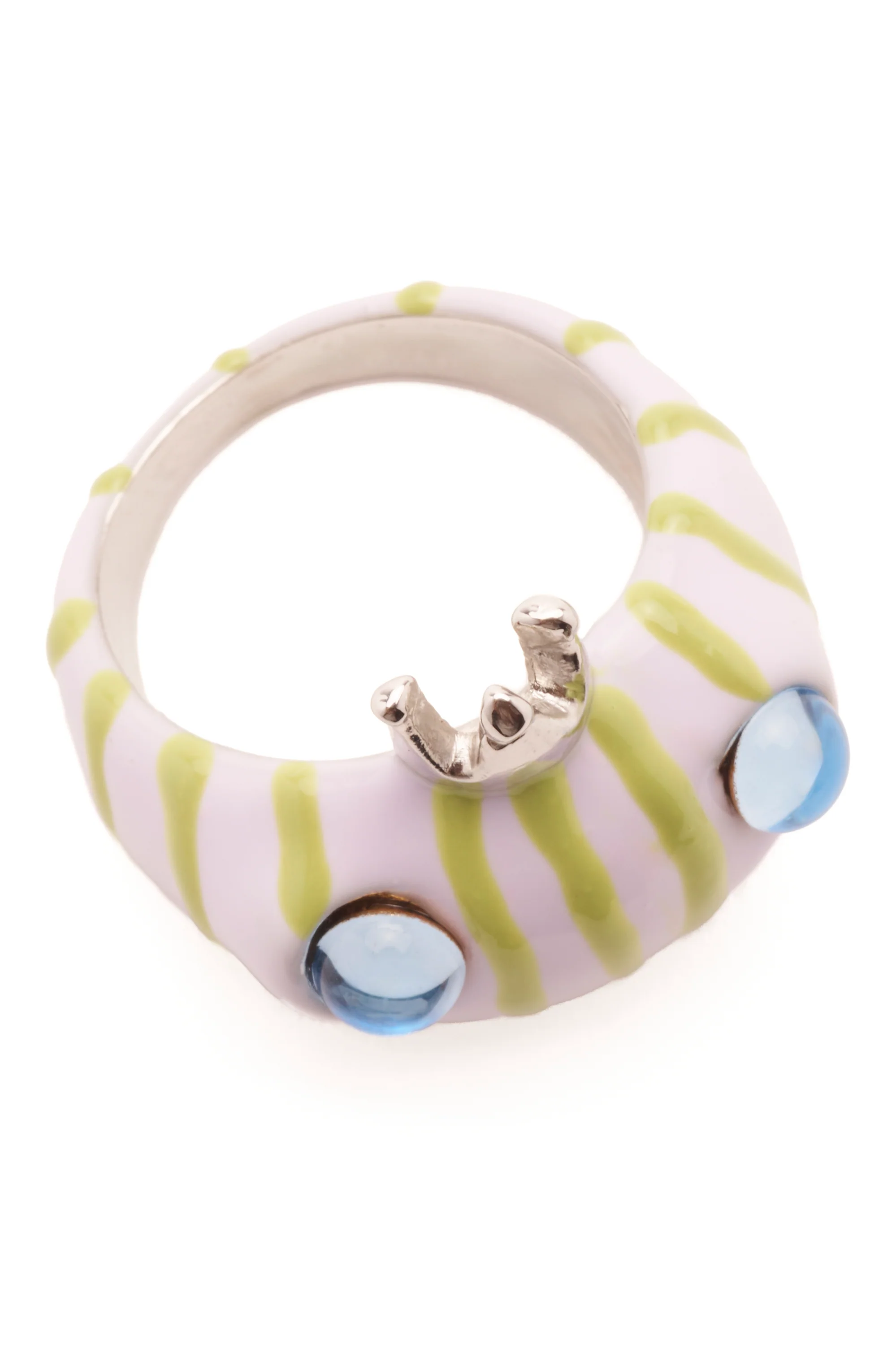 LILAC GREEN STRIPE FROG PRINCE RING - Image 3