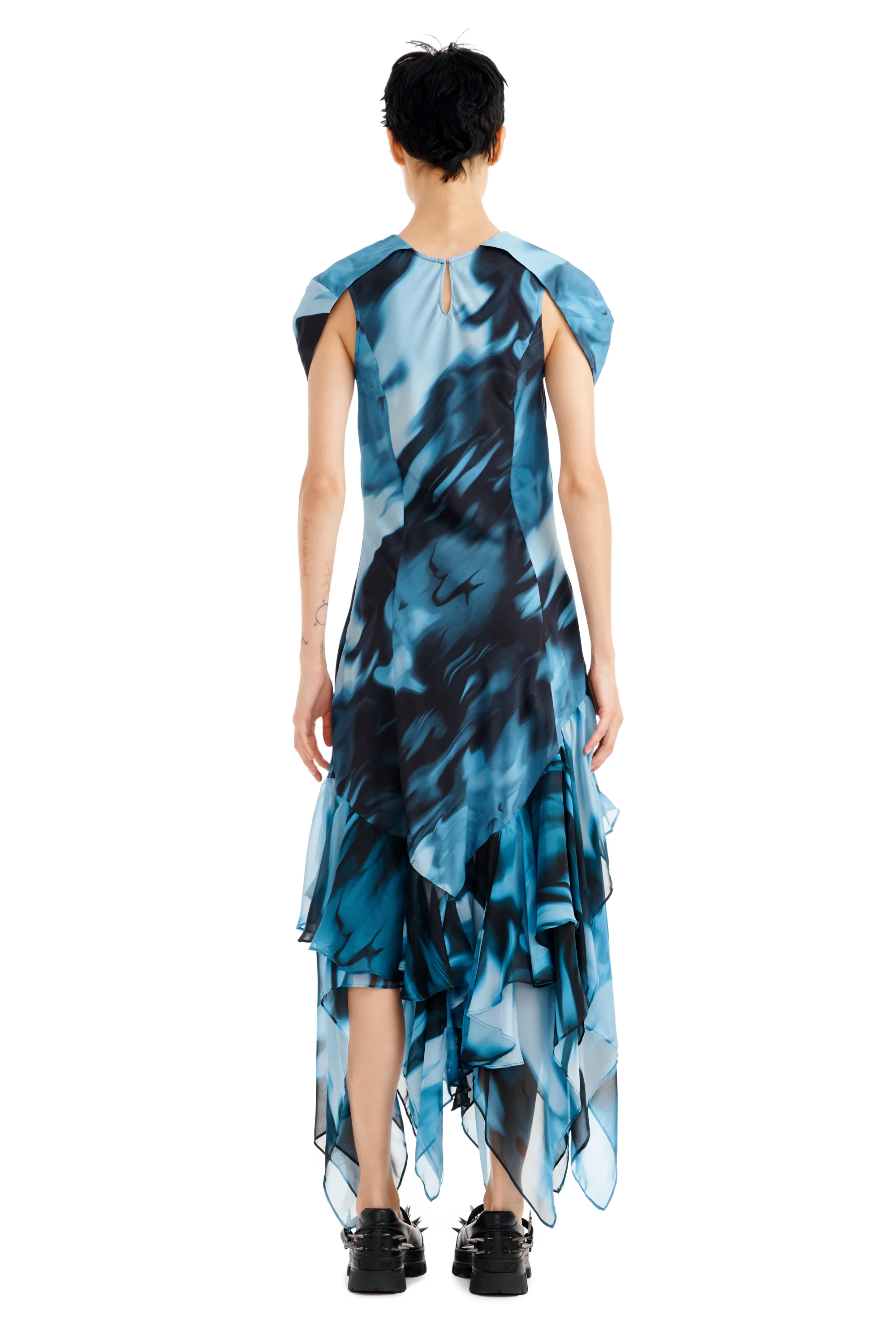 NAVY MELTING BLOOM HILLARY DRESS - Image 3