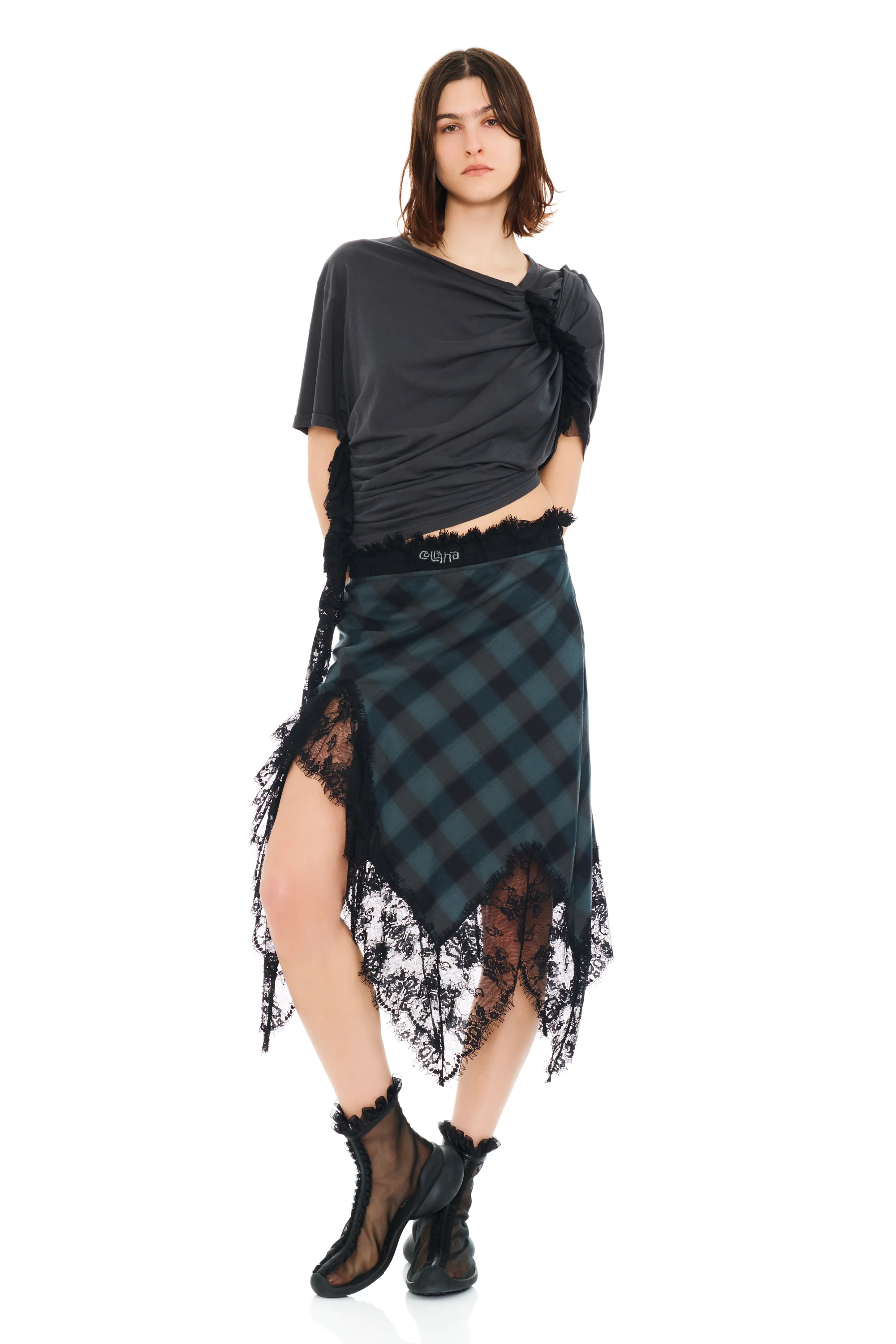 SEA PINE PLAID WATERLILY SKIRT - Image 4