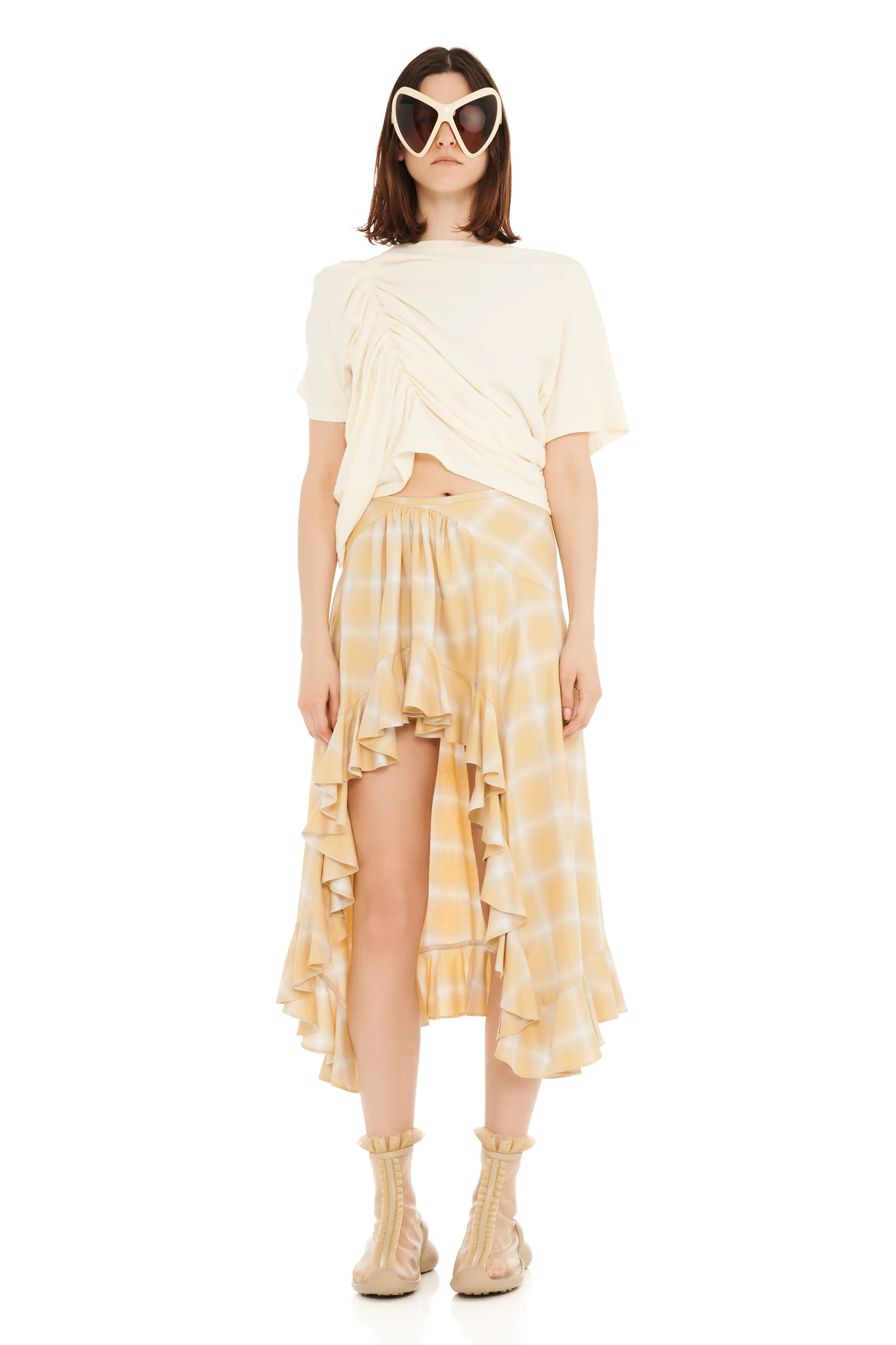 SUNNY PLAID FLORIST SKIRT - Image 3