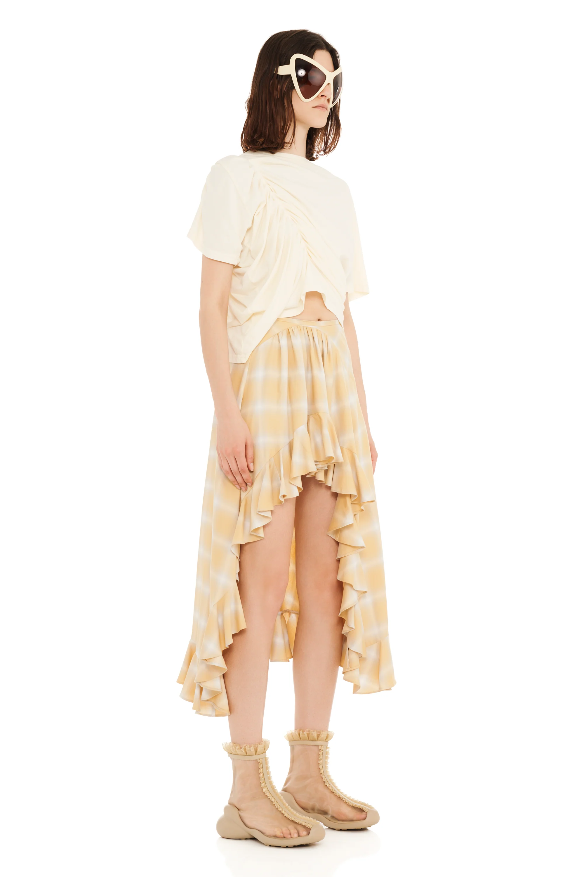 SUNNY PLAID FLORIST SKIRT - Image 4