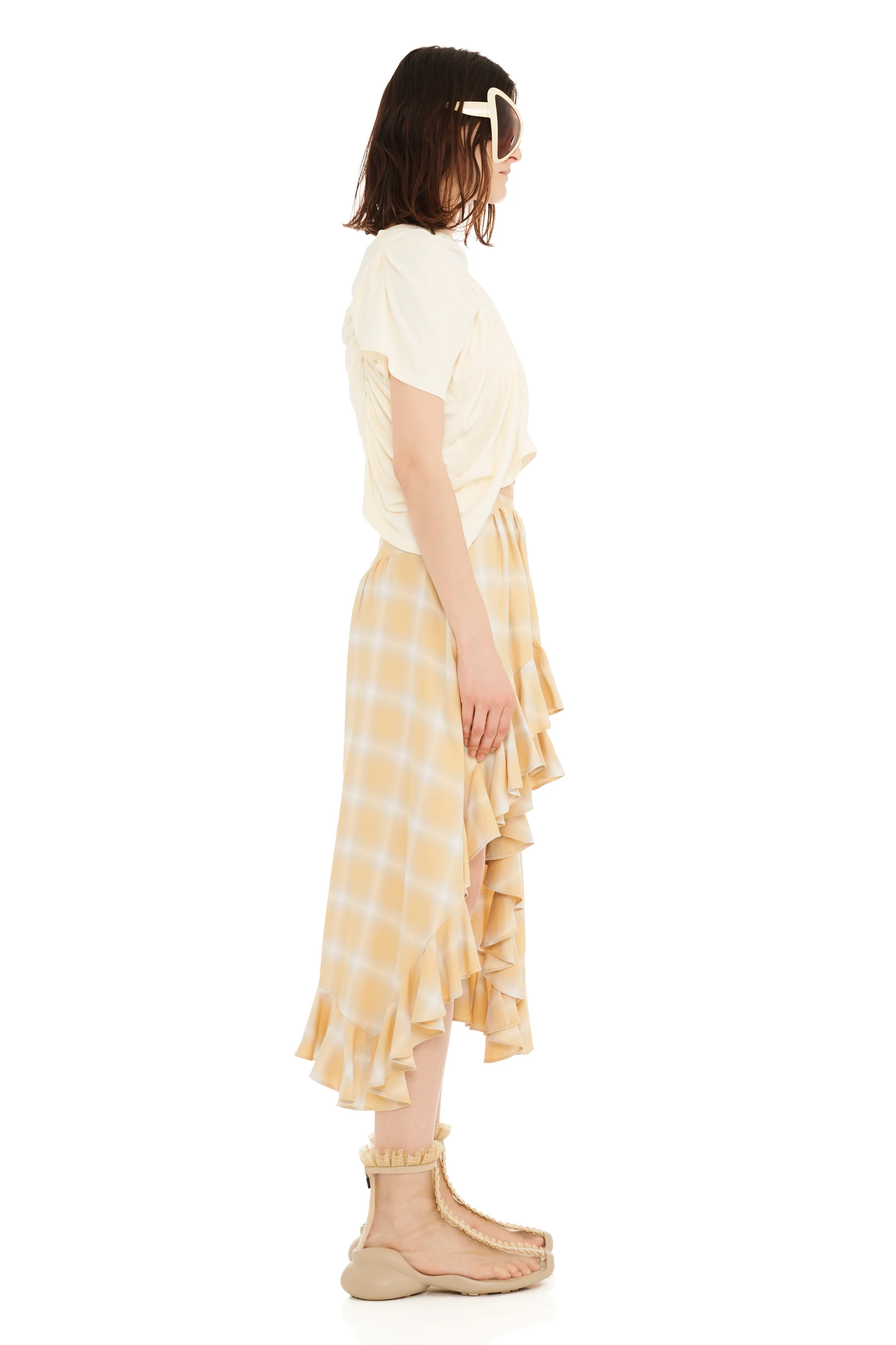 SUNNY PLAID FLORIST SKIRT - Image 6