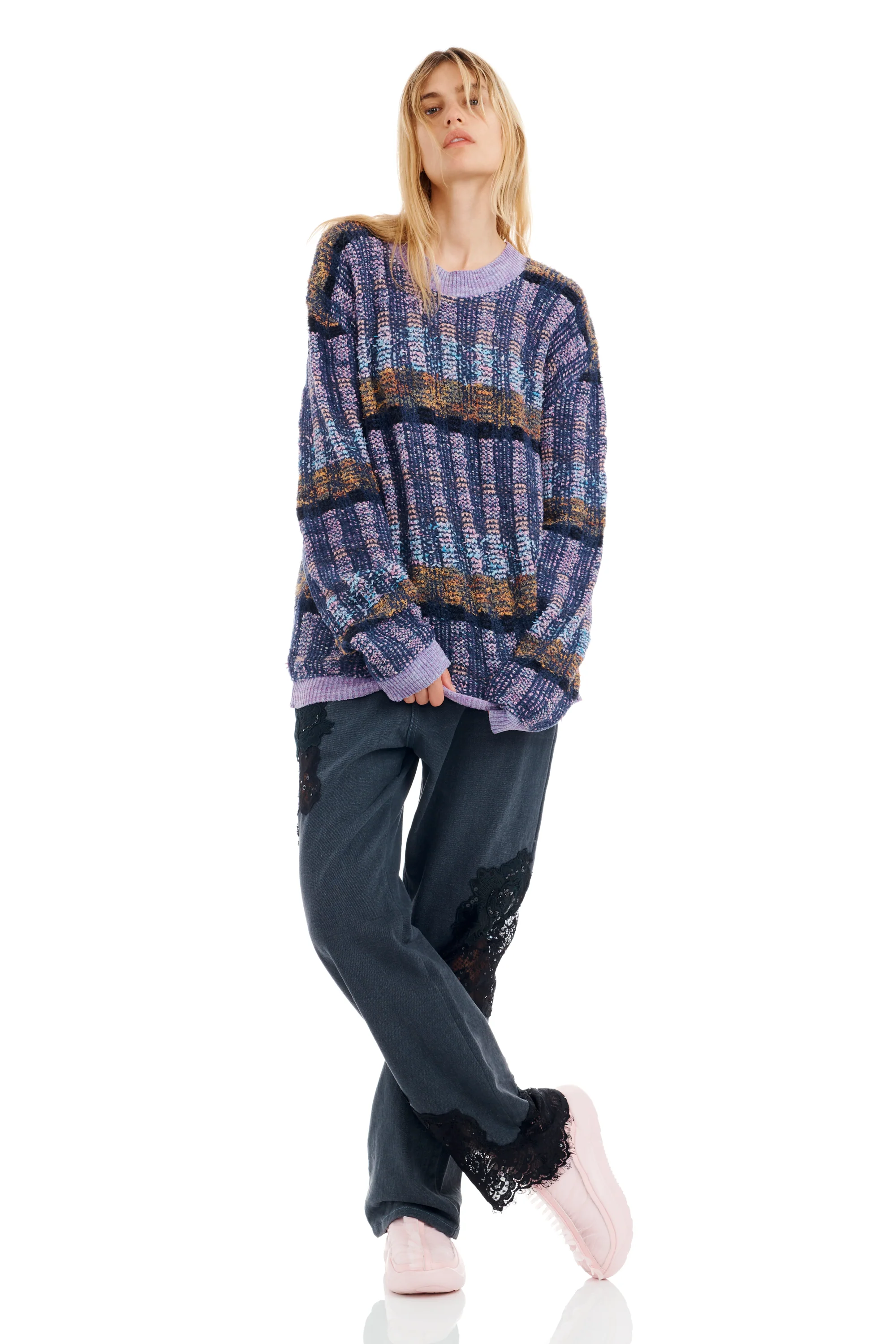 VITELLI PURPLE PLAID WOOLLY SWEATER - Image 3