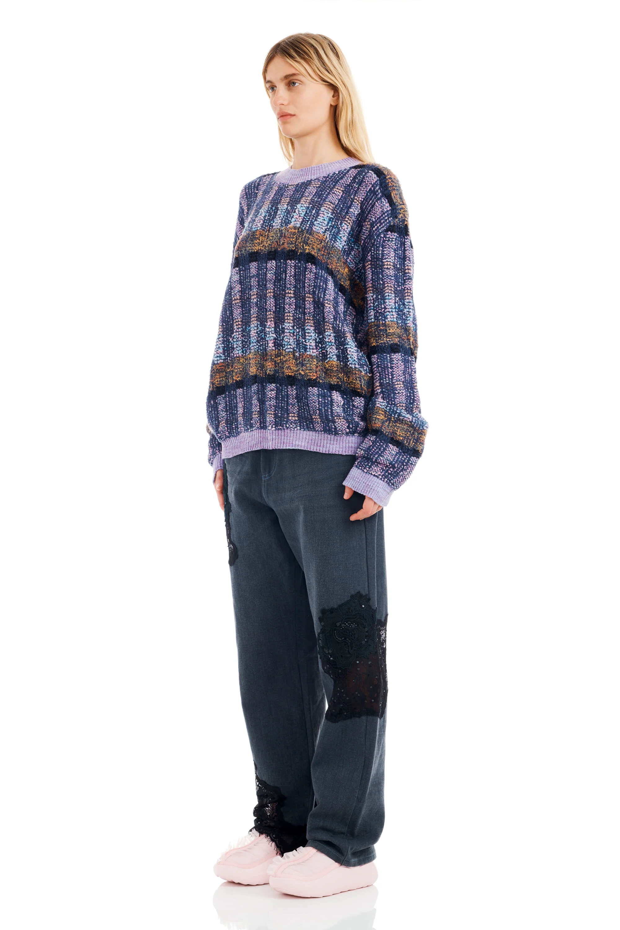 VITELLI PURPLE PLAID WOOLLY SWEATER - Image 4