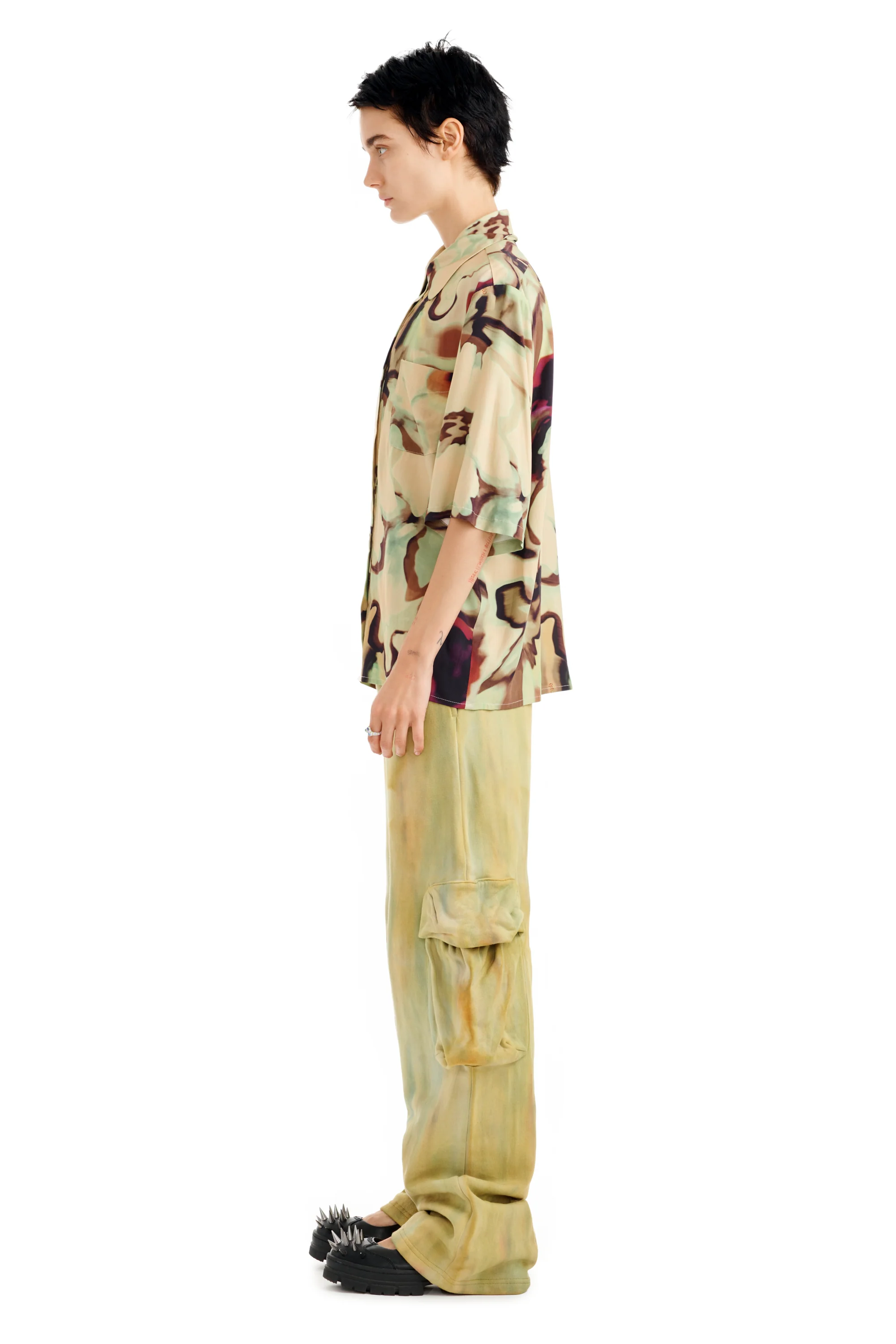 WATERCOLOR FLORAL MARKET BUTTON UP - Image 4