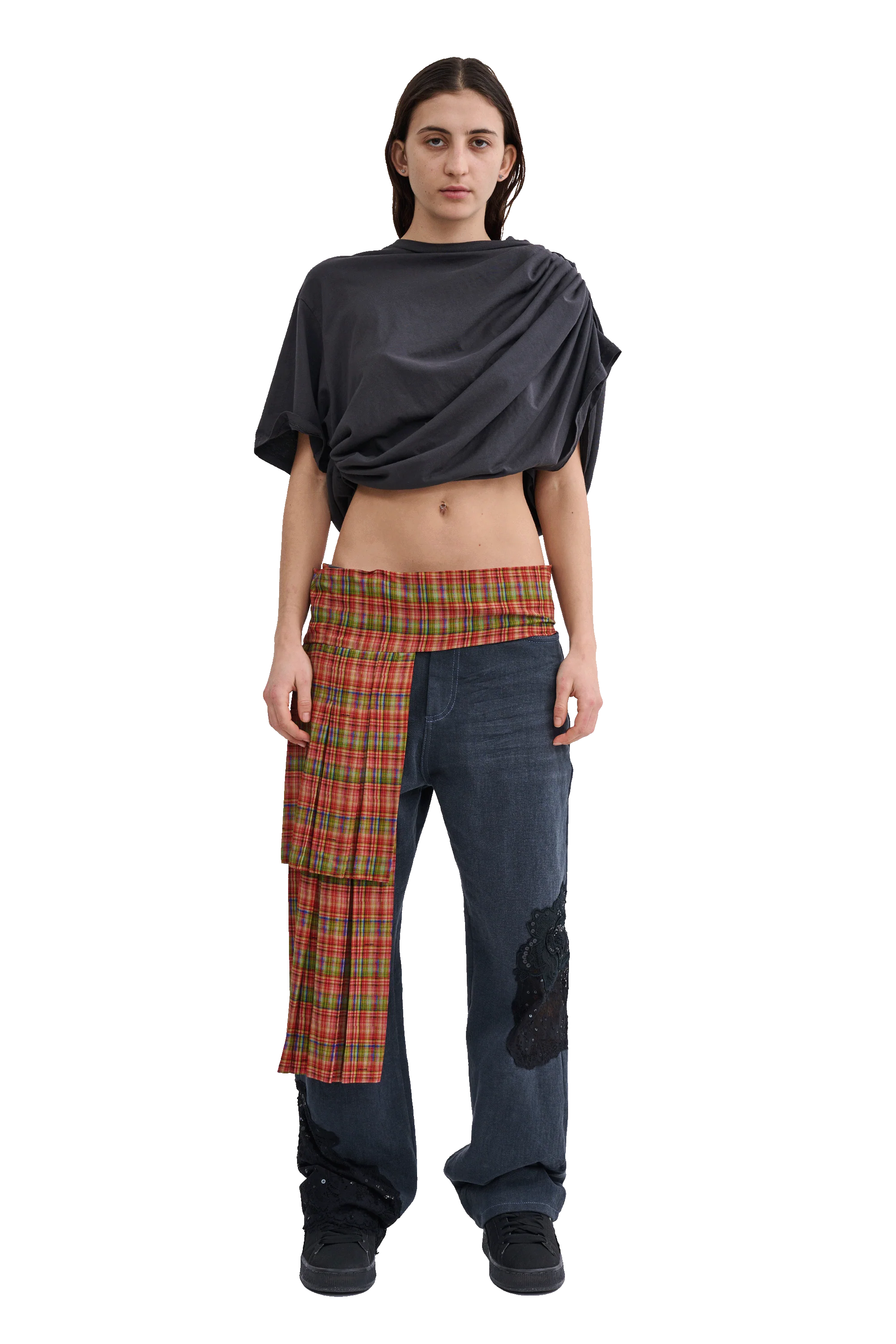 WORN BLACK EVA DRAPED TEE - Image 3