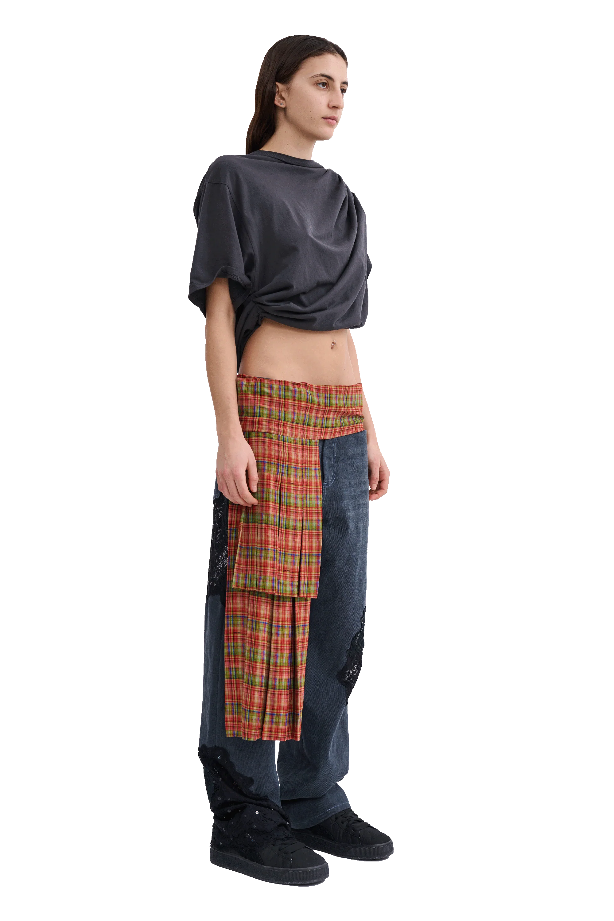 WORN BLACK EVA DRAPED TEE - Image 4